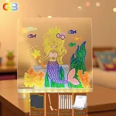 Prancheta De Desenho Colorida Led Para Presente Infantil Quadro De Mensagens Acrílico Regravável DIY Brilhante Crianças