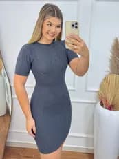 Vestido Feminino Manga Curta em Modal