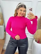 Cropeed Modal Trançada Manga Longa Moda Feminina