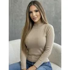 Blusa Modal Feminina Segunda Pele Manga Longa Básica Ajustada Tricô Fino Inverno Confortável