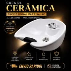 Cuba De Cerâmica Completa Para Lavatório Profissional Salão Beleza Barbearia Alta Qualidade