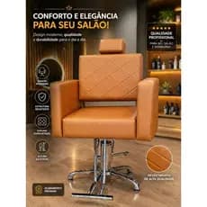 Poltrona Cadeira Fixa Evidence Hidráuica Para Salão Beleza e barbearia