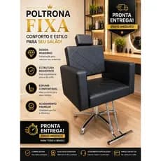 Poltrona Cadeira Hidráulica Fixa Evidence Para Salão Beleza e barbearia