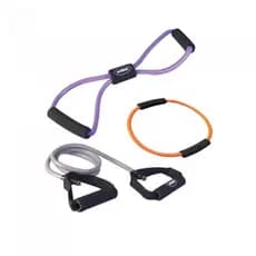 Kit Extensores elásticos leve, médio e forte braço ombro perna alongamento pilates
