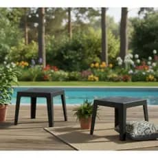 Kit 2 Mesas de Apoio Anadia Praia/Piscina/Jardim/Varanda/Escritório