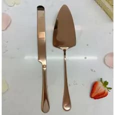 Conjunto faca e espatula para/ bolo 2 Peças - Cobre