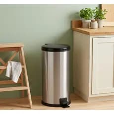 Lixeira Inox 20l Pedal Tampa Antiodor Cozinha Banheiro