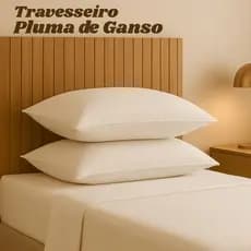 Travesseiro Pluma de Ganso Antialérgico Toque Macio Conforto 70x50