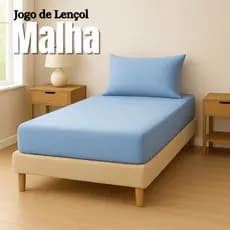 Kit Jogo de Lençol Malha 100% Algodão Fronhas Solteiro Casal Queen King Varias Cores Oferta Premium