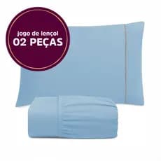 Kit Jogo de Lençol Solteiro 100% Algodão 2 Peças Percal 200Fios Com Ponto Palito Toque Macio Premium