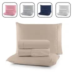 Kit Jogo De Lençol King 3 Pecas 600 Fios Toque Macio Confortável Enxoval Cama Casal Qualidade