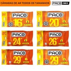 Câmara de Ar Paco Aro 16 20 24 26 29 Válvula Grossa Fina Camera de Ar Camara Borracha Butil