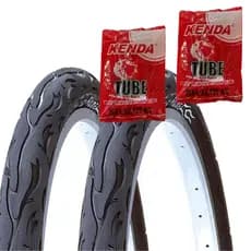 Par Pneu Kenda Flame Aro 26 x 2.125 Com 2 Câmaras Ar Kenda Aro 26 Bico Pneu Foguinho Camera de Ar