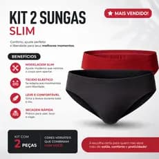 Sunga Slim Masculina Kit com 2