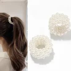 Kit 2/4/6 Elástico de cabelo Com Pérolas acessorios xuxinha para cabelo Rabico de cabelo Linda