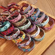 Kit 2/4/6unidades Pulseiras Pano Reggae Jamaica Hippie Praia Linda