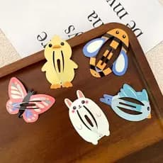 Kit 2/4/6 Presilhas de Cabelo de Animais de Desenho Animado para Crianças Tic Tac fofo