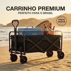 Carrinho De Carga Dobrável 100kg Multiuso Praia Camping Com Rodas Off-Road Portátil - Pronta Entrega