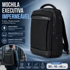 Mochila Masculina Impermeável Para Notebook 15.6 Executiva Com USB