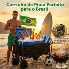Carrinho Multiuso Para Camping Até 100kg Dobrável Camping Pesca Compras