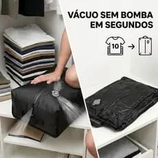Bolsa Organizadora De Roupas Para Mala De Viagem Saco A Vácuo Compressão Rápida Válvula Unidirecional 18L Espaço Duplo