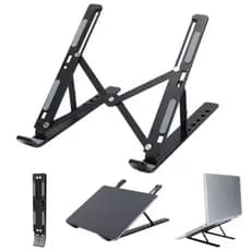Suporte Dobrável de Alumínio/Plástico para Notebook -7 Níveis de Ajuste, até 18"，Ideal para Viagens