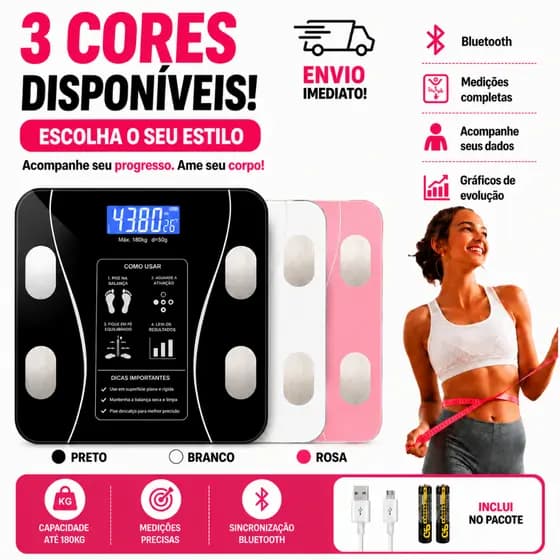 Balança Digital Medidora Corporal Bioimpedância balança digital corporal balança corporal até 180kg