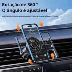 Suporte Veicular Magnético para Celular com Imã Forte e Instalação Rápida