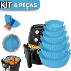 KIT 6 Assadeira forma de Silicone Fritadeira de Ar Em Flexível Lavável forno e microondas