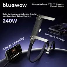 240W 1.5m 90° Cabo de dados angular, adequado para jogos, conector curvo, Design dobrável
