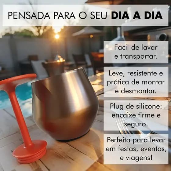 Copo De Coquetel 2 Em 1 Vinho Removível Forma De U Isolamento Duplo Café Com De Aço Inoxidável 14oz