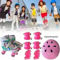 Sapatos de polia infantil, com 4 rodas e luzes LED, vários estilos, incluindo conjunto de segurança
