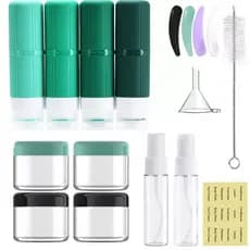 Kit 16 Peças Frascos de Viagem Silicone Anti Vazamento 90ml Conjunto Frascos de Viagem Reutilizáveis