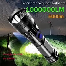 Lanterna Super Potente T9 P50 Tática Mais Forte Do Mundo Potente Sitio Fazenda Acampamento Segurança
