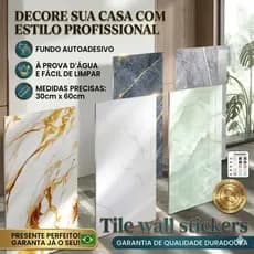 Painel Marmore Flexivel Autocolante Vinilico 30cmX60cm/60cm x 60cm Impermeável Lavável Premium