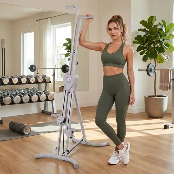 Aparelho Máquina Simulador Escalador até 120kg 5 Níveis Vertical Treino Academia Caminhada Dobrável