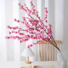 Kit 10 Buquê De Flores De Cerejeira Artificial, Flor Pessegueiro, Estilo oriental Decoração 65CM