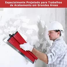 Desempenadeira de Aço Inox 40/60/80cm com Lâmina Flexível Lisa e Sistema de Troca para Massa Corrida