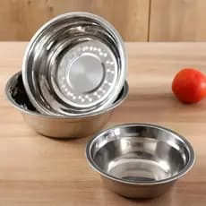5 Bacias de Aço Inoxidável 21cm - Tigelas Multifuncionais para Cozinha