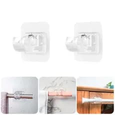 Kit 2 / 4 / 6 Ganchos adesivos para varão de cortina que não precisa furar suporte de parede