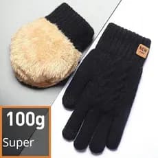 Luvas Térmicas Grossas de Lã para Homens e Mulheres, Luvas de Inverno para Uso Externo, Luvas de Condução com Tela Sensí