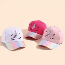 Boné de Beisebol Fofo de Desenho Animado para Meninas, Bonés Snapback Casuais de Hip Hop, Boné de Unicórnio para Esporte