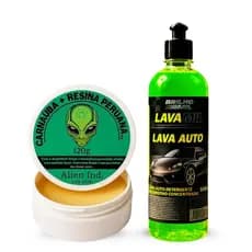 Cera Alien Ind Automotiva Carnaúba Espelhamento Cerâmico Polimento + Shampoo Automotivo Lava Moto