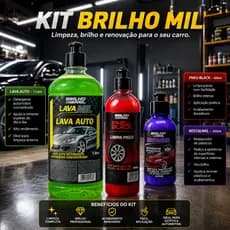 Kit Limpeza Automotiva Completa Revitalizador de Plástico + Pneu Pretinho + Shampoo Automotivo
