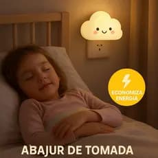 Abajur de Tomada Infantil LED Nuvem Fofinha bivolt Luz Noturna Quarto de Bebê e Criança