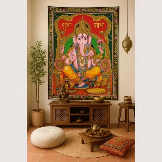 Painel Deus Ganesha 105x 75 Cm
