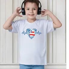 Camisa Do Bahia Infantil Branca - Camiseta Do Bahea Para Crianças