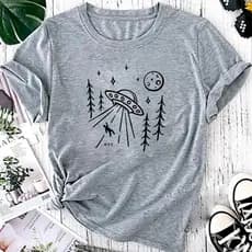 T-shirt Blusa Linda Abduzido Alien Et Bye Camiseta Feminina Camisa