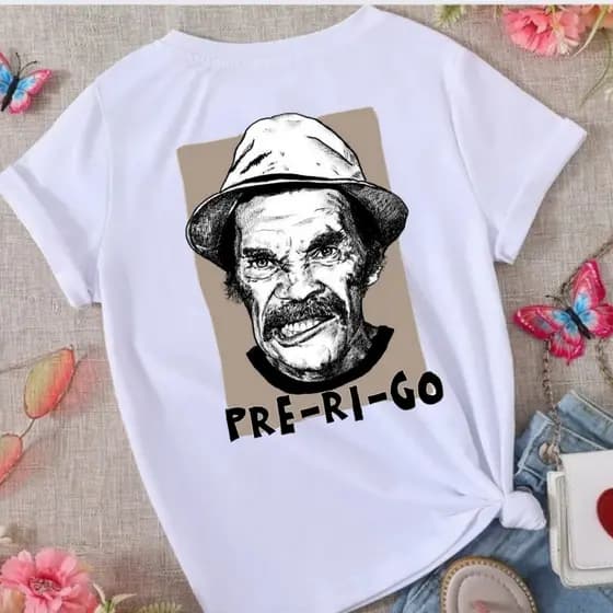Camiseta Feminina Camisa Estampada Básica Sr Madruga : Blusa para Academia, Corrida e Uso Diário