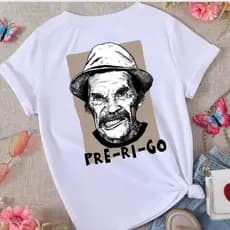 Camiseta Feminina Camisa Estampada Básica Sr Madruga : Blusa para Academia, Corrida e Uso Diário